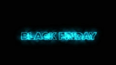 Blue nebula "BLACK FRIDAY" Text on the Black Background. Darken Mode. 4K Stock Footage 142317523