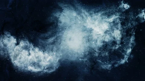 Blue Nebula Flying with Dark Clouds Stock Footage 231456299