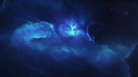 A blue nebula somewhere in space Stock-Footage 240425695