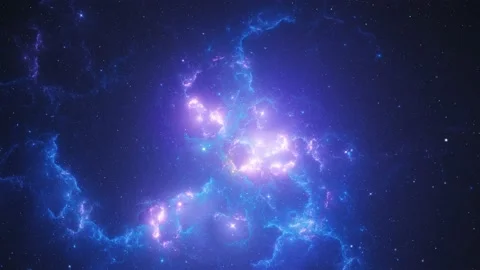 Blue Nebula in space Stock Footage 221417388