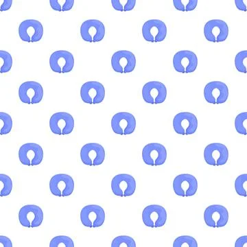 Blue neck pillow seamless pattern on white background 库存插图