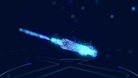 Blue Needle made of Glowing Particles Stock Footage 244118684