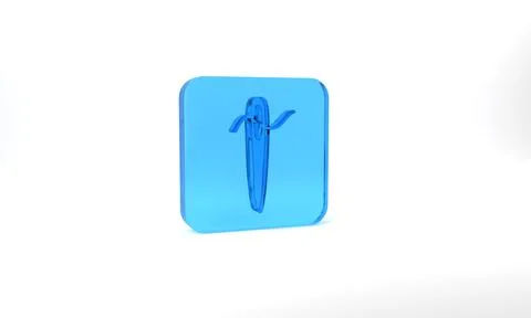 Blue Needle for sewing with thread icon isolated on grey background. Tailor Illustrazione stock
