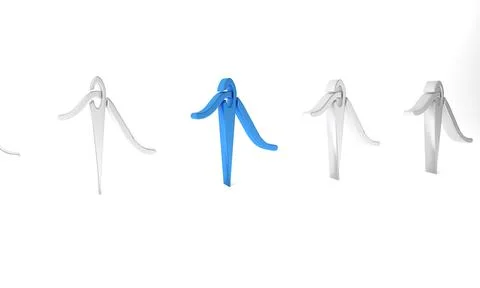 Blue Needle for sewing with thread icon isolated on white background. Tailo.. Illustrazione stock