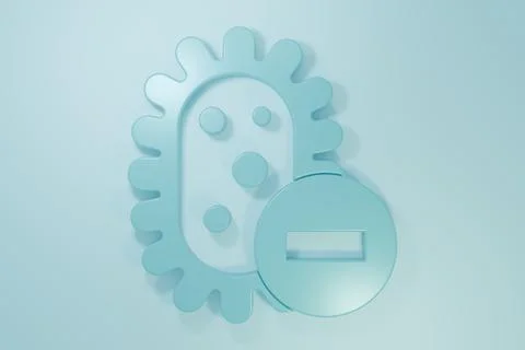 Blue Negative virus icon isolated on blue background. Corona virus 2019-nCo.. Stock Illustration