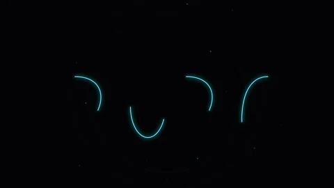 Blue Neon 2026 Text Animation on Black Background Stock Footage 343546267