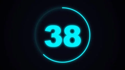 Blue Neon 60 Timer Motion Graphic on Dark Background Video stock 341674376