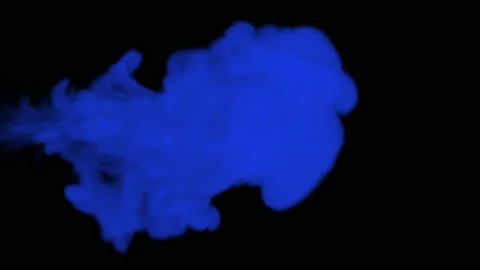 Blue neon abstract pattern smoke slow motion animation on black background Stock Footage 217376134