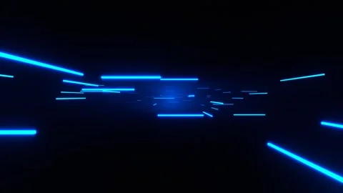 Blue Neon Abstract SciFi Strobe Array Background VJ Loop in 4K Stock Footage 334718870