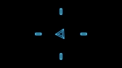 Blue neon aim HUD element pulsating seamless loop 3d render. Display loading 動画素材 289032924
