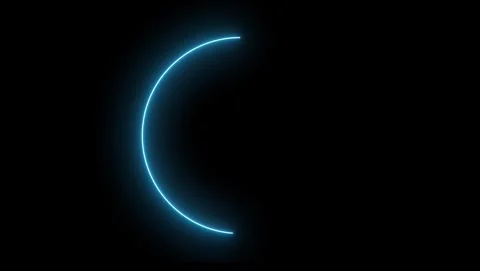 Blue Neon Arc on Black Background abstract bright Stock Footage 317452432