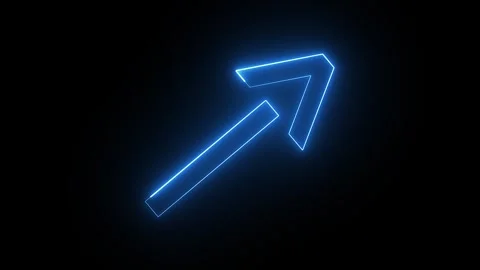 Blue neon arrow animation loop on black background symbolizing growth, progress Stock Footage 338386301