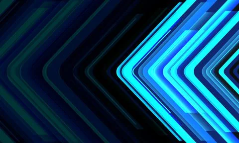 Blue neon arrow future Stock Illustration