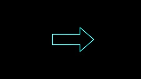 Blue Neon Arrow Moves Smoothly Across Black Background Stock Footage 320997155