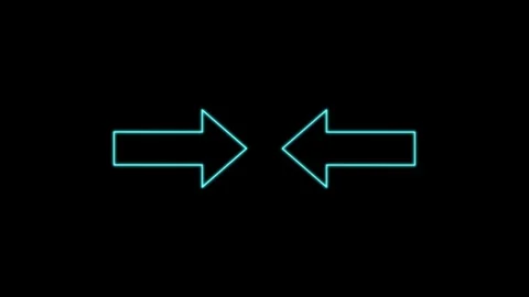 Blue Neon Arrows Converging and Crossing on Black Background Stock Footage 318773577
