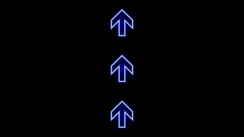 Blue neon up arrows. Stock Footage 155172933