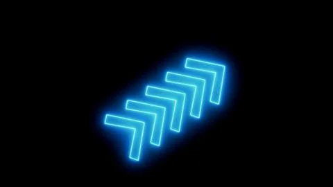 Blue neon arrows pointing right, abstract 스톡 일러스트