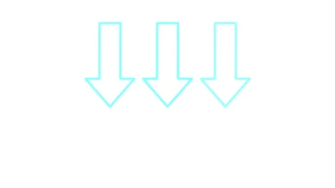 Blue Neon Arrows Sequentially Move Downward on White Background Stock-Footage 328279224