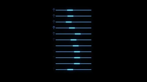 Blue Neon Audio Spectrum Stock Footage 339272928