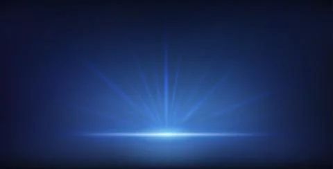 Blue Neon Background with Bright Ray Halo Stock Illustration
