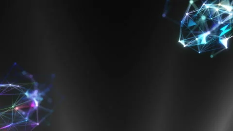 Blue neon background with digital integrated network technology. Beautiful Video stock 113736304