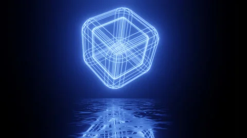 Blue neon boxes. Neon Design 4K video with various neon elements and a Stock Footage 258157732