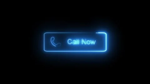 Blue neon call now button with phone icon. Blue neon call now button for cu.. 스톡 동영상 337814811