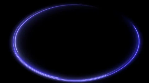 Blue Neon Circle on Black Background Stock Footage 284398628
