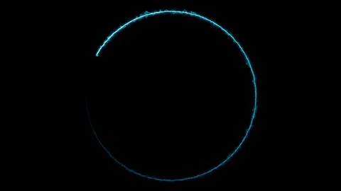 Blue neon circle glowing Stock Illustration