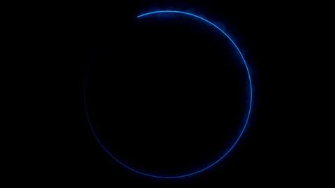 Blue neon circle glowing Stock Illustration