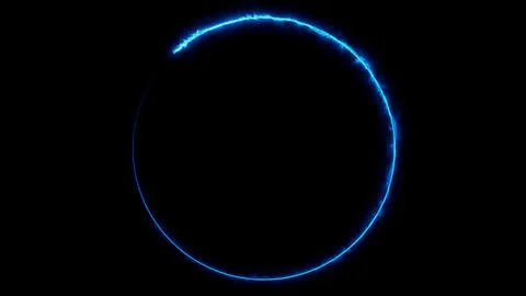 Blue neon circle glowing Stock Illustration
