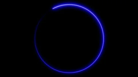 Blue neon circle glowing Stock Illustration