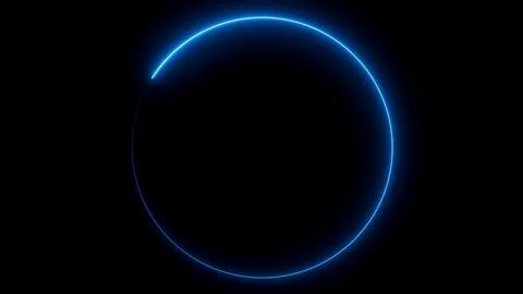 Blue neon circle light glowing Stock Illustration