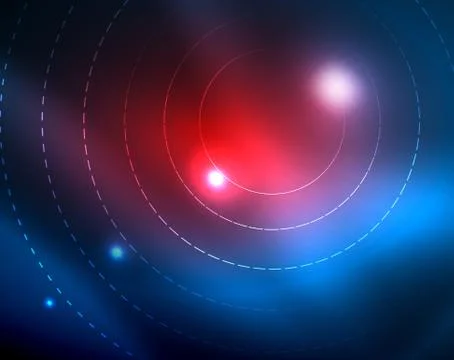 Blue neon circles, abstract circular lines. Glowing circle abstract pattern Stock Illustration