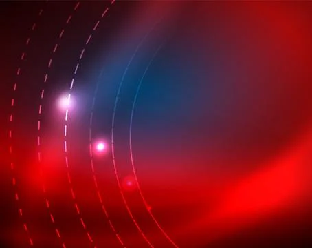 Blue neon circles, abstract circular lines. Glowing circle abstract pattern Stock Illustration