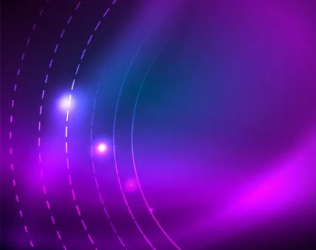 Blue neon circles, abstract circular lines. Glowing circle abstract pattern Illustrazione stock