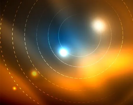 Blue neon circles, abstract circular lines. Glowing circle abstract pattern 스톡 일러스트