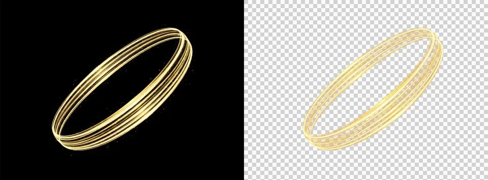 Blue Neon Circular Light Ring Isolated on Transparent Background Stock Illustration
