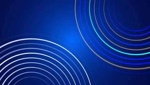 Blue Neon Circular Waves Abstract Technology Background イラスト素材