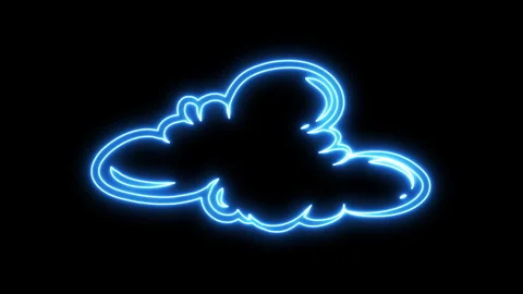 Blue Neon Cloud Stock Footage 260184599