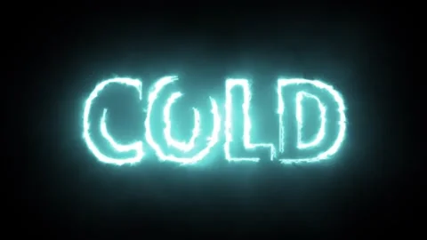 Blue Neon Cold Text Animation - Glowing Ice Electric Loop Stock Footage 333513944