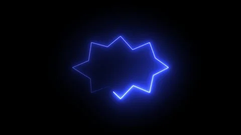 Blue Neon Comic Light Animation on Black Background Vídeos de archivo 307494706