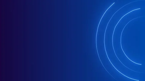 Blue Neon Concentric Circles Looping Stock Footage 316869055
