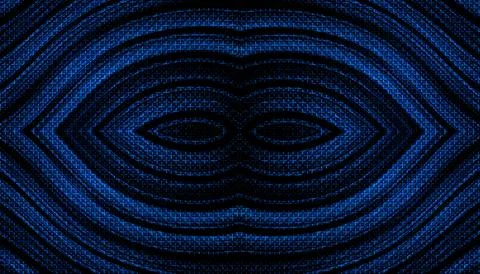 Blue Neon Curved Wave Lines Glowing Grid Texture Dark Background Illustrazione stock