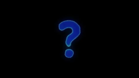 Blue neon digital question mark hologram loop animation Stock Footage 304718653