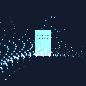 Blue neon dots particle background Stock Illustration