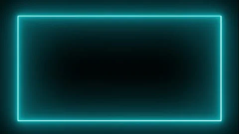 Blue neon effect rectangle frame line seamless looping video. Neon abstract.. Stock Footage 241213294