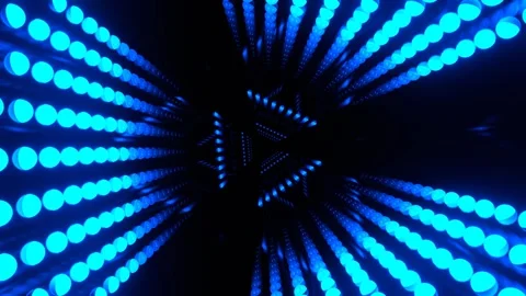 Blue Neon Electronic Light Panel in the Infinite Tunnel Background VJ Loop i Vidéo 337926108