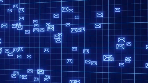 Blue neon email data flow visualization 库存影片 336291672