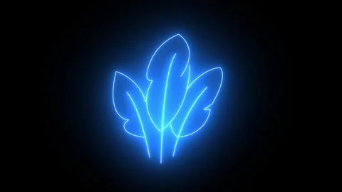 Blue Neon Feather Icon Creative Writing Poetry Literature Concept Stock Footage 329597734